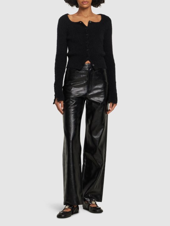 Rotate: Pantalon droit en simili-cuir - Noir - women_1 | Luisa Via Roma