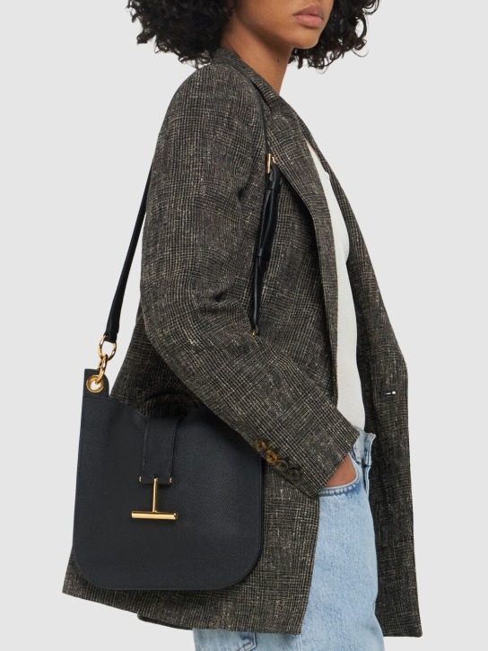 Tom Ford: Small Tara leather crossbody bag - Black - women_1 | Luisa Via Roma