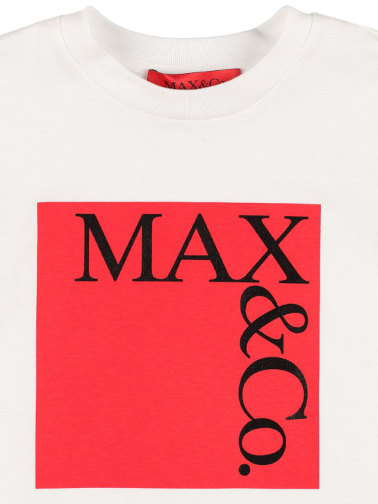 MAX&Co.: T-shirt en jersey de coton imprimé - Blanc - kids-girls_1 | Luisa Via Roma