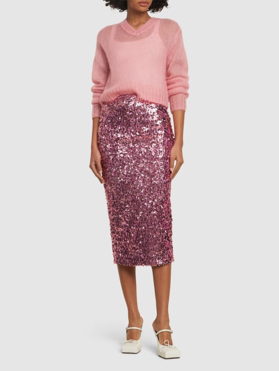 Rotate: Sequined pencil midi skirt - Pink - women_1 | Luisa Via Roma
