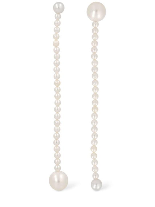 Sophie Bille Brahe: Corinne Grande 14k gold & pearl earrings - Pearl - women_0 | Luisa Via Roma