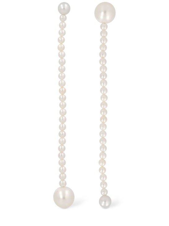 Sophie Bille Brahe: Corinne Grande 14k gold & pearl earrings - İnci - women_0 | Luisa Via Roma