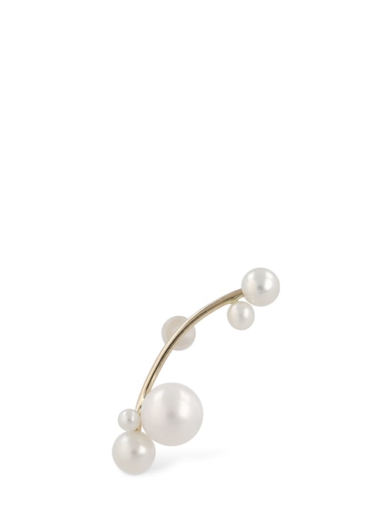 SOPHIE BILLE BRAHE: Mono-Ohrring aus 18kt Gold mit Perlen „Stellari“ - Perle - women_0 | Luisa Via Roma