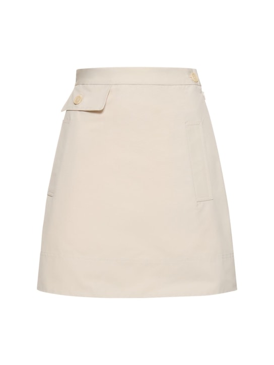 ASPESI: Cotton canvas mini skirt - Beyaz - women_0 | Luisa Via Roma