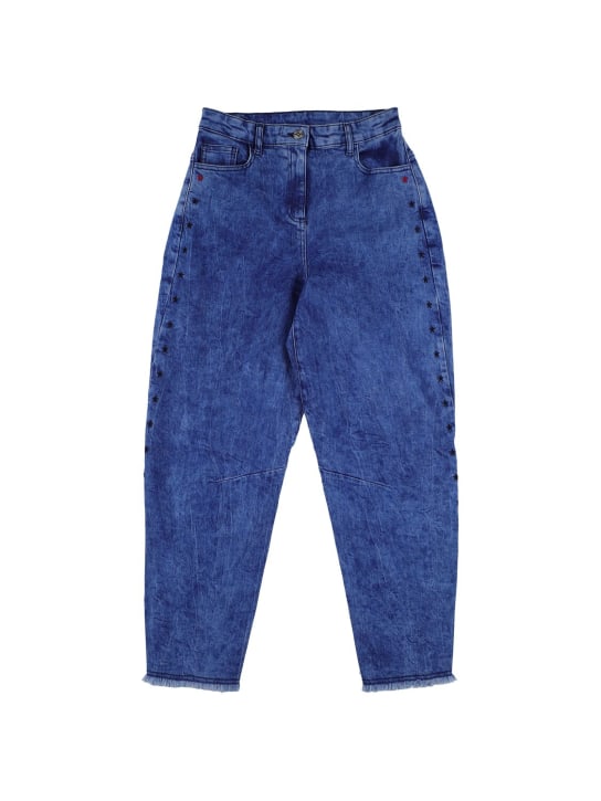 Monnalisa: Washed stretch cotton denim jeans - Kot - kids-girls_0 | Luisa Via Roma