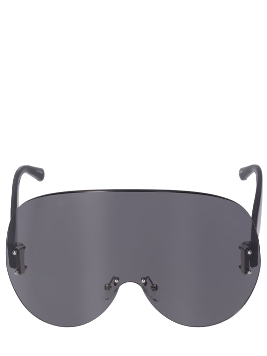 The Attico: Karl oversize mask acetate sunglasses - Siyah - women_0 | Luisa Via Roma