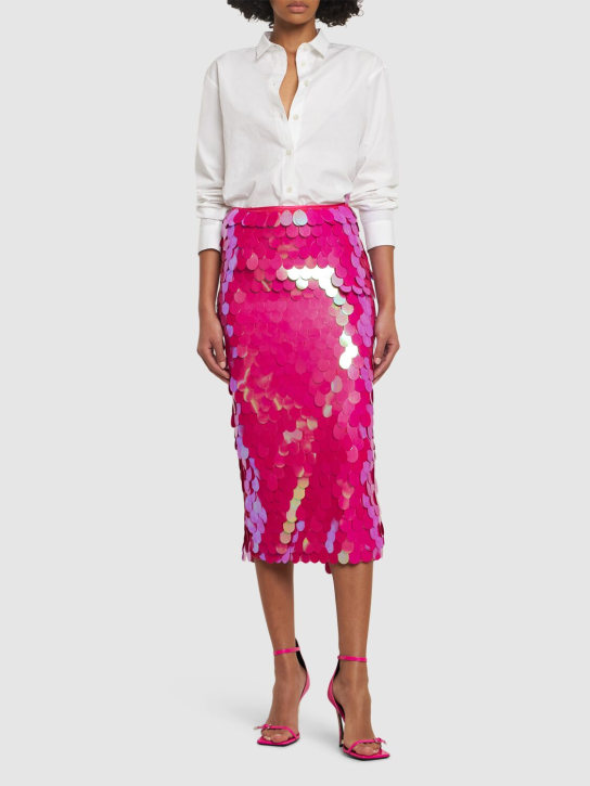 Rotate: Tasha sequined pencil midi skirt - Pink Glo - women_1 | Luisa Via Roma