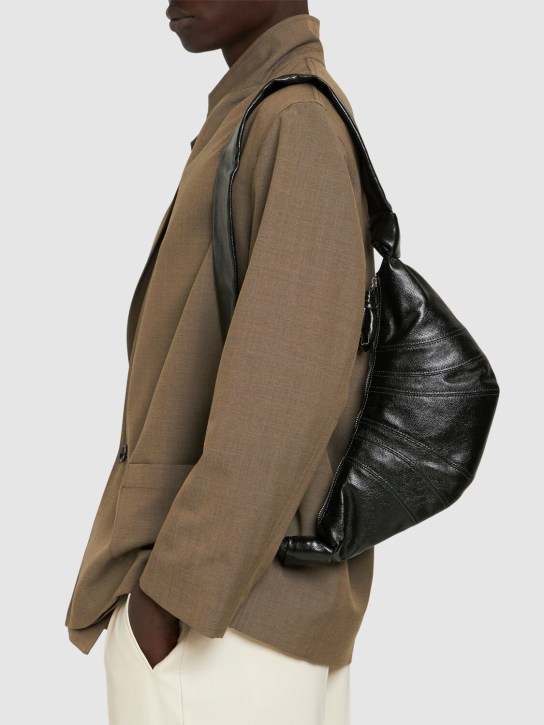 Lemaire: Small Croissant coated cotton crossbody - men_1 | Luisa Via Roma