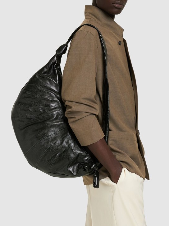 Lemaire: Large Croissant coated cotton crossbody - men_1 | Luisa Via Roma