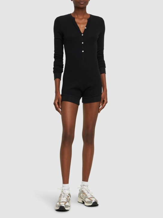 Éterne: Thermal cotton blend l/s jumpsuit - Black - women_1 | Luisa Via Roma