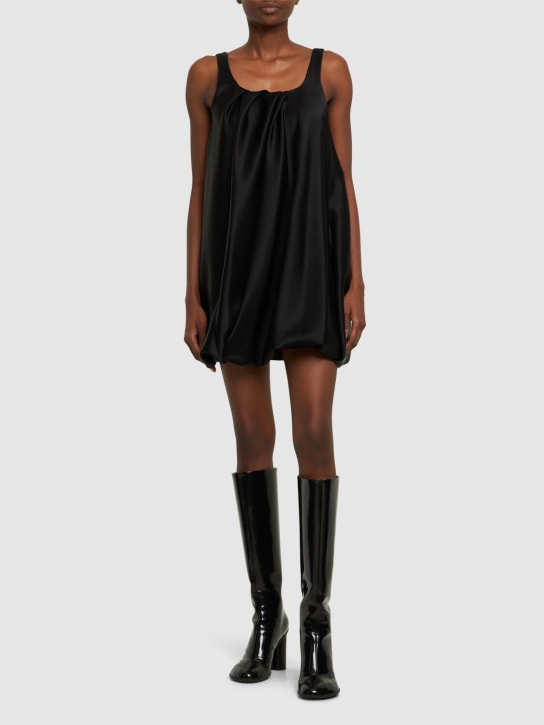 JW Anderson: Twisted satin mini dress - Siyah - women_1 | Luisa Via Roma