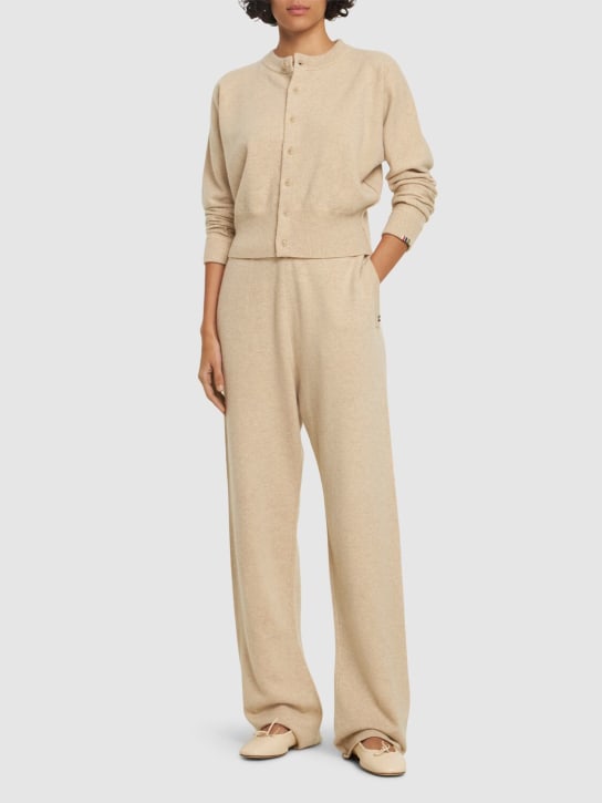 Extreme Cashmere: Rush knitted cashmere blend pants - Beige - women_1 | Luisa Via Roma