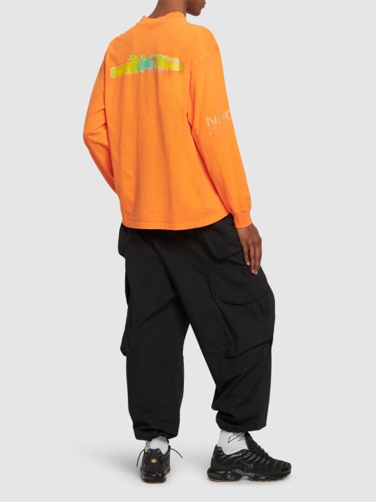 Nike: Nocta printed cotton long sleeve t-shirt - Orange Horizon - men_1 | Luisa Via Roma