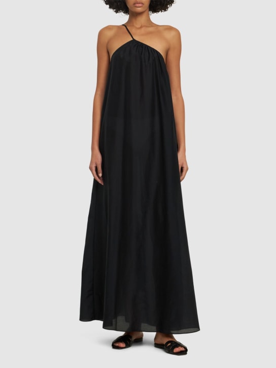 Matteau: Cotton & silk maxi dress - Black - women_1 | Luisa Via Roma