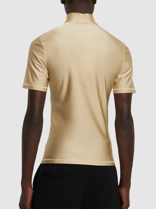 Coperni: T-Shirt mit hohem Kragen und Logo - Beige - men_2 | Luisa Via Roma