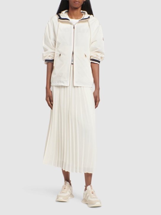 Moncler: Cassiopea tech hooded jacket - Beyaz - women_1 | Luisa Via Roma