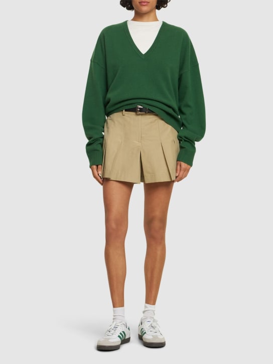 Extreme Cashmere: Clash cashmere blend v neck sweater - Yeşil - women_1 | Luisa Via Roma