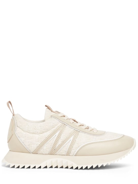 Moncler: Sneakers Pacey in cotone 30mm - Bianco - women_0 | Luisa Via Roma