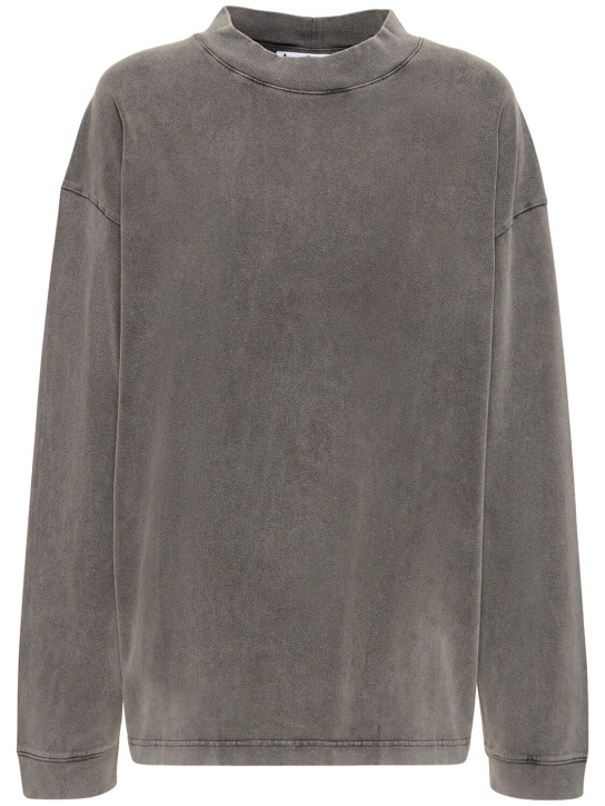 Acne Studios: Cotton jersey long sleeve t-shirt - women_0 | Luisa Via Roma