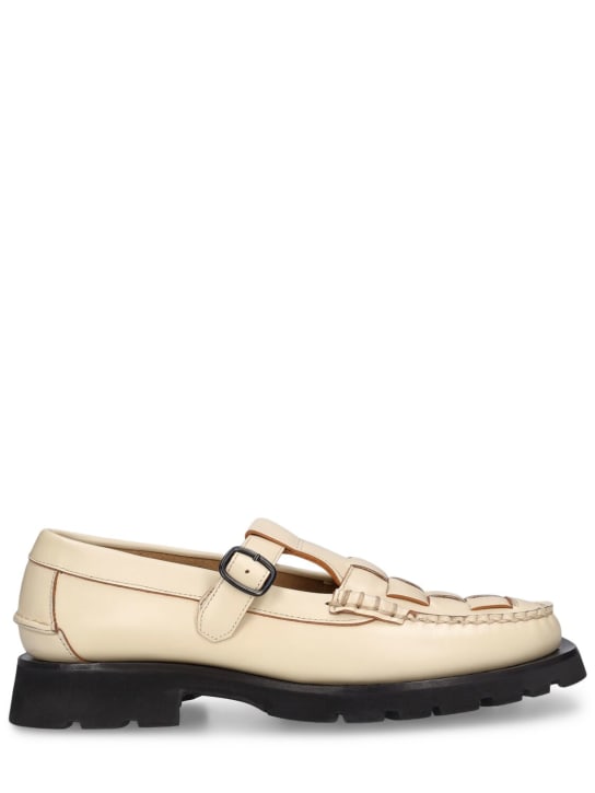 Hereu: 25mm Soller Sport leather loafers - Off White - women_0 | Luisa Via Roma