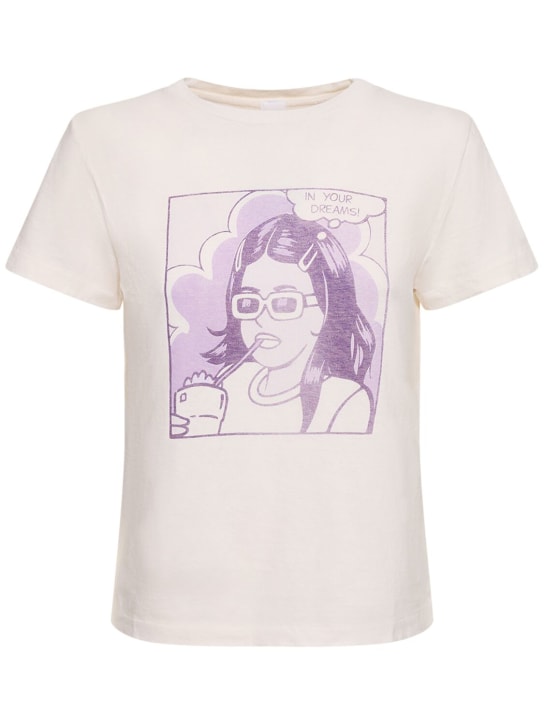 RE/DONE: Printed logo cotton t-shirt - White - women_0 | Luisa Via Roma