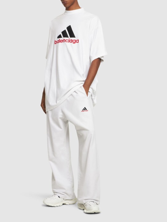 Balenciaga: Adidas宽松运动裤 - 白色/黑色 - men_1 | Luisa Via Roma
