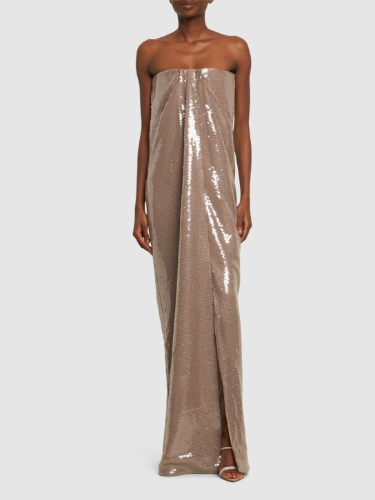 16arlington: Mirai sequined strapless long dress - women_1 | Luisa Via Roma