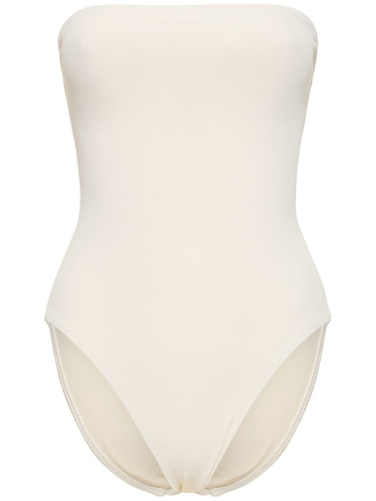 Lido: Sedici strapless one piece swimsuit - Fil dişi rengi - women_0 | Luisa Via Roma