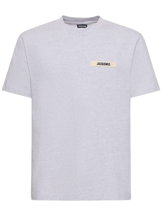 Jacquemus: Le T-Shirt Gros Grain cotton t-shirt - Grey - men_0 | Luisa Via Roma
