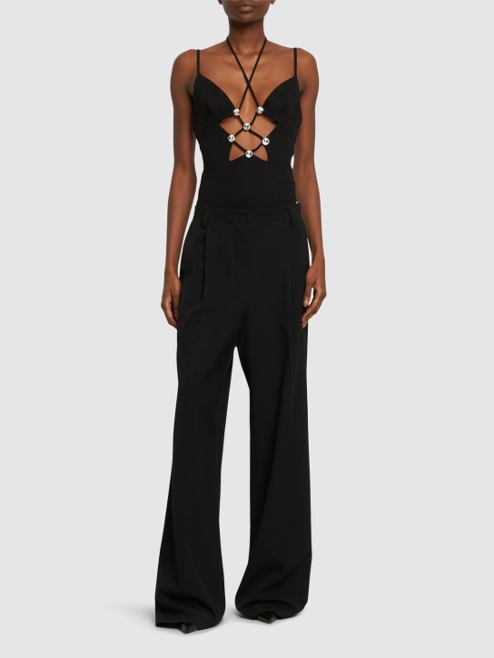 Area: Embellished star cutout bodysuit - Black - women_1 | Luisa Via Roma