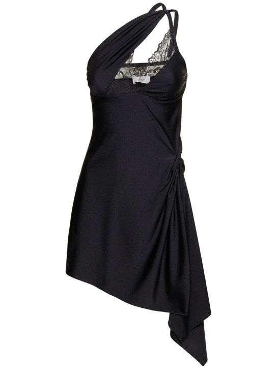 Coperni: Asymmetric mini dress - Siyah - women_0 | Luisa Via Roma