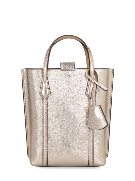 Tory Burch: Mini Perry metallic top handle bag - Gold - women_0 | Luisa Via Roma
