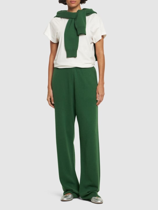 Extreme Cashmere: Rush knitted cashmere blend pants - Green - women_1 | Luisa Via Roma