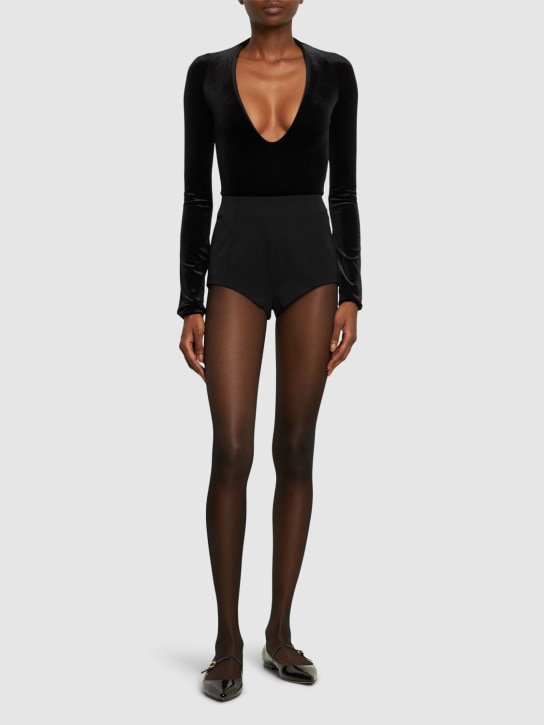 16arlington: Valon velvet bodysuit - Black - women_1 | Luisa Via Roma
