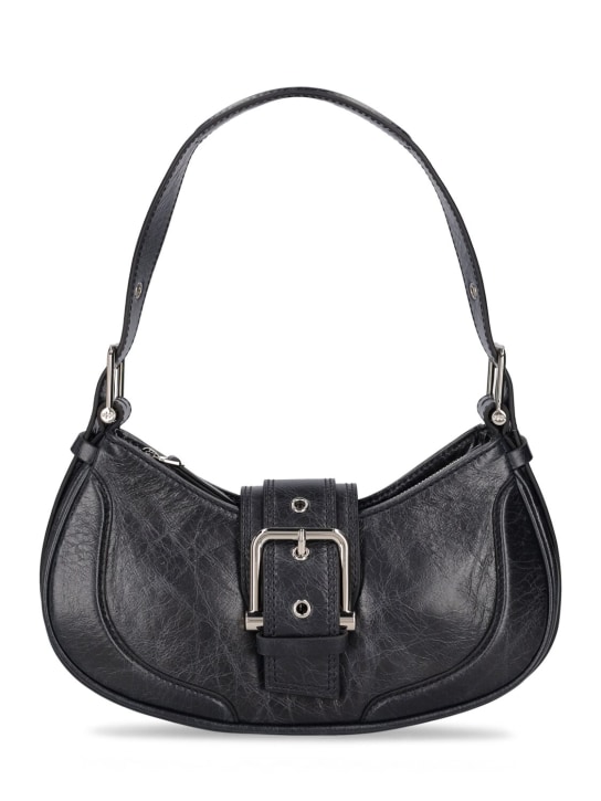 Osoi: Hobo Brocle leather shoulder bag - Catena Black - women_0 | Luisa Via Roma