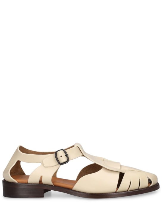 Hereu: 20mm Pesca leather sandals - Off White - women_0 | Luisa Via Roma