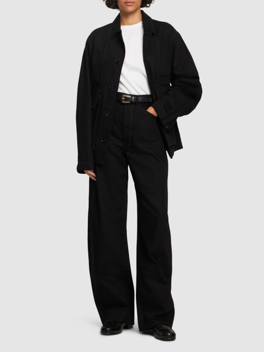 Lemaire: Jeans de algodón con cintura alta - Negro - women_1 | Luisa Via Roma