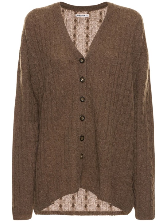Reformation: Giusta大廓型羊绒开衫 - 棕色 - women_0 | Luisa Via Roma