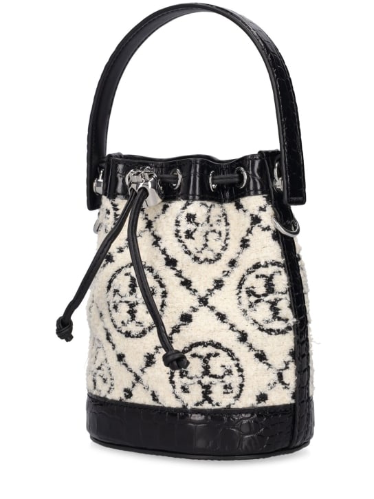 Tory Burch: Mini Bouclé T Monogram bucket bag - women_1 | Luisa Via Roma