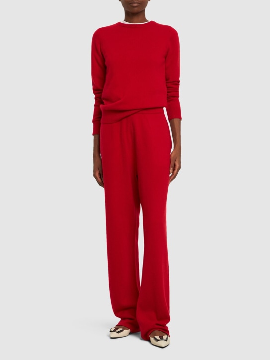 Extreme Cashmere: Rush knitted cashmere blend pants - Red - women_1 | Luisa Via Roma