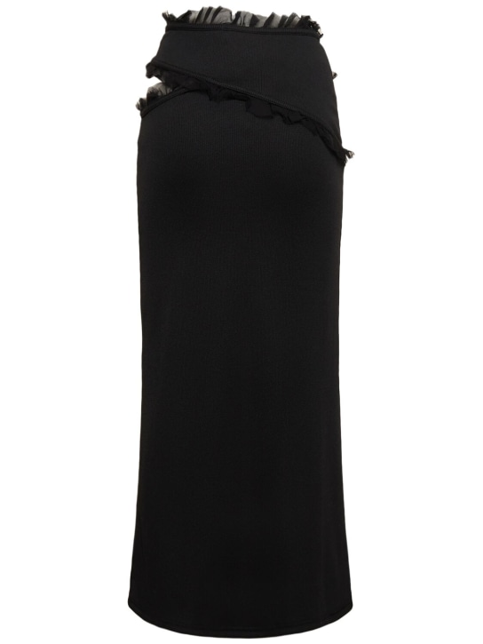 Christopher Esber: Carina cutout long skirt w/tulle details - Black - women_4 | Luisa Via Roma