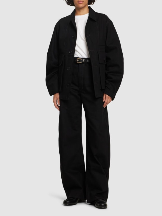 Lemaire: Boxy版型棉质夹克 - 黑色 - women_1 | Luisa Via Roma