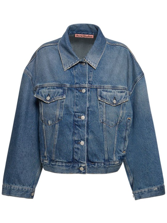 Acne Studios: Morris oversize cotton denim jacket - Blue - women_0 | Luisa Via Roma