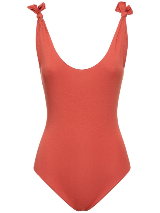 Isole & Vulcani: Ginestra jersey one piece swimsuit - Kahverengi - women_0 | Luisa Via Roma