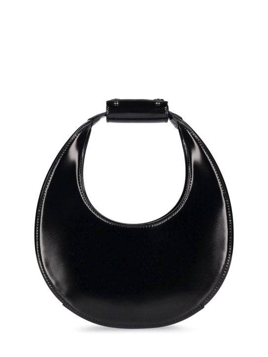 Staud: Mini Moon leather top handle bag - Siyah - women_0 | Luisa Via Roma