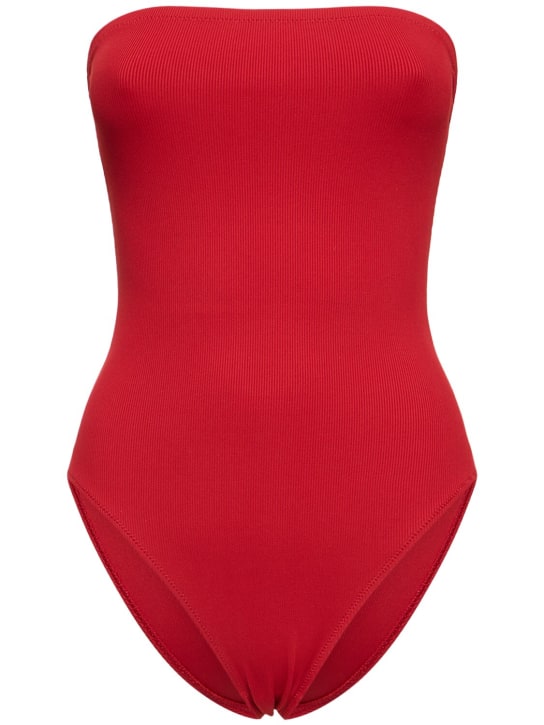 Lido: Sedici strapless one piece swimsuit - Red - women_0 | Luisa Via Roma