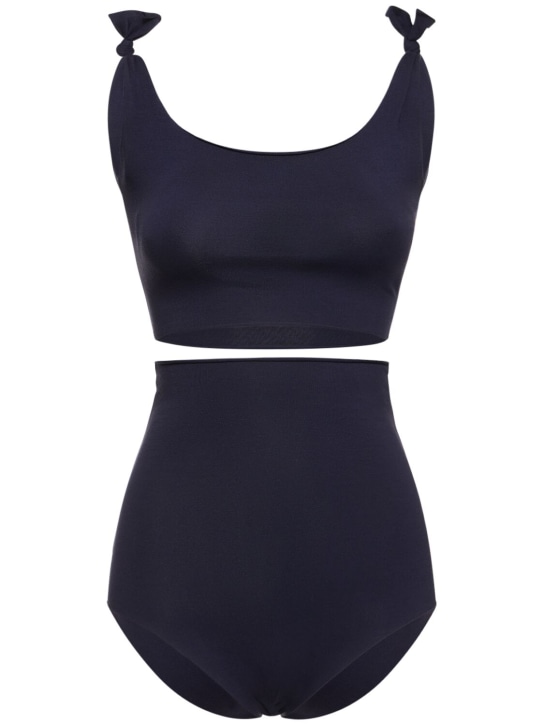 Isole & Vulcani: Seamless cotton jersey bikini - Navy - women_0 | Luisa Via Roma
