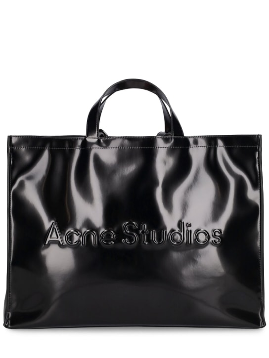 Black vinyl cheap tote bag