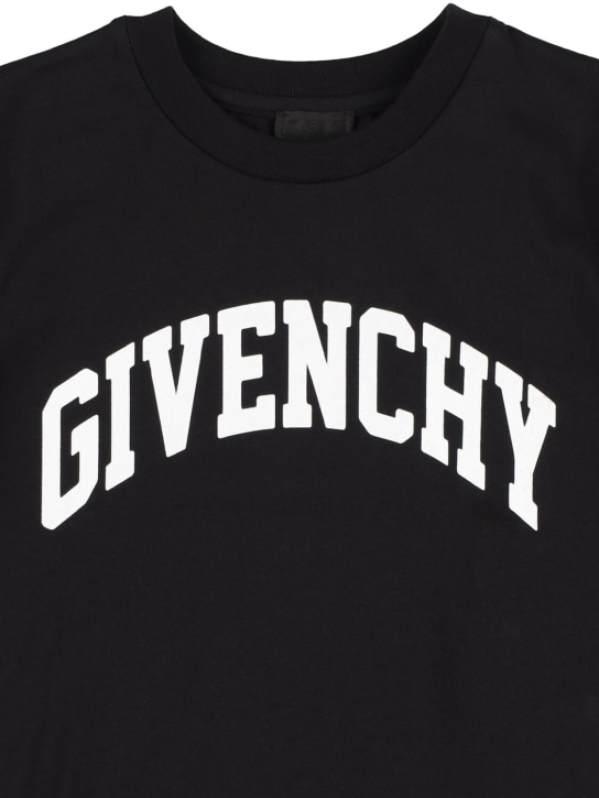 Givenchy: T-shirt en jersey de coton - Noir - kids-boys_1 | Luisa Via Roma