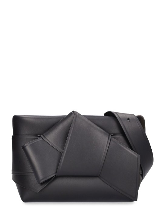 Acne Studios: Musubi leather shoulder bag - Siyah - women_0 | Luisa Via Roma